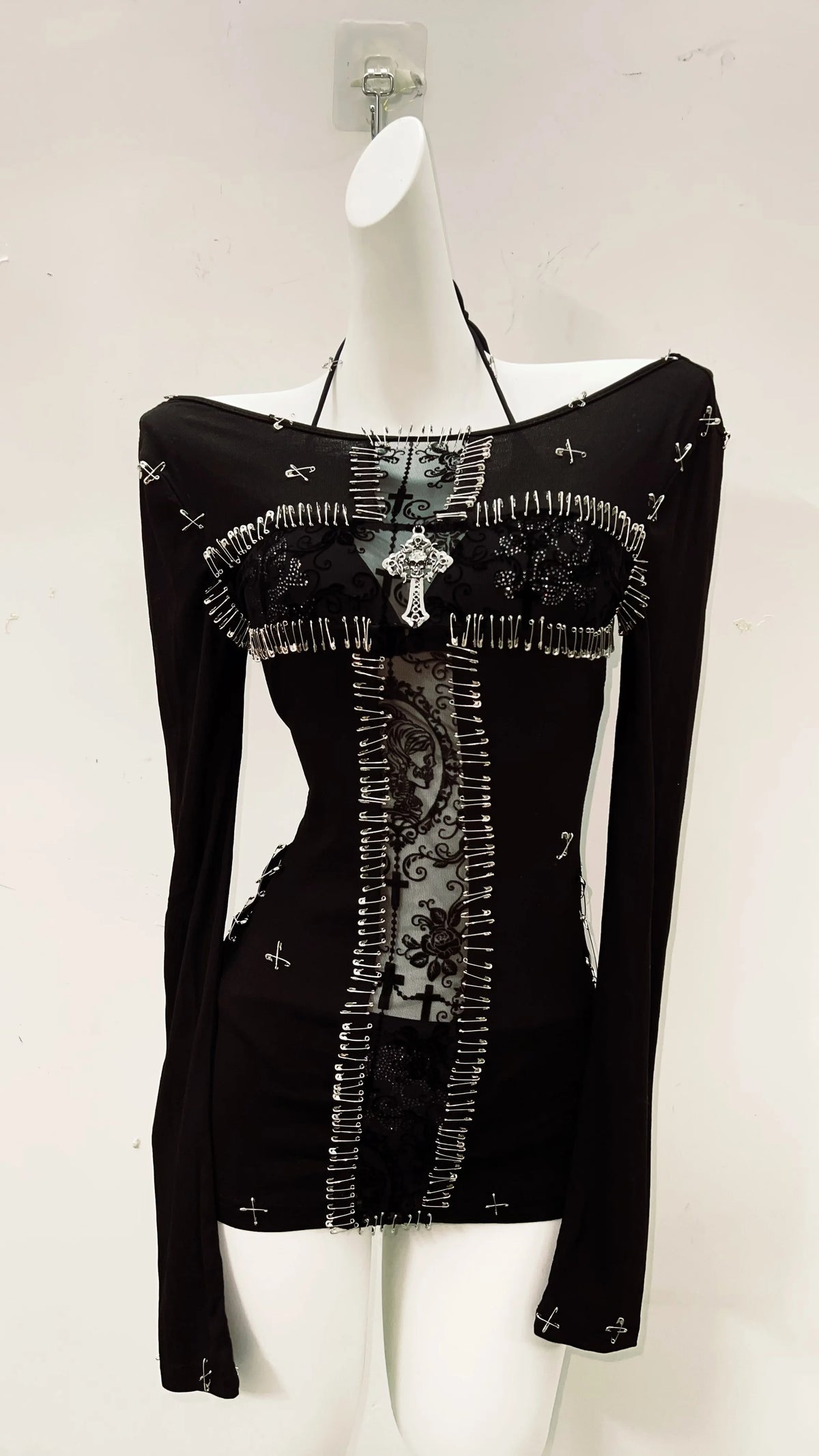 Y2K Gothic Cross Graphic T-Shirt