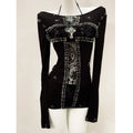 Y2K Gothic Cross Graphic T-Shirt