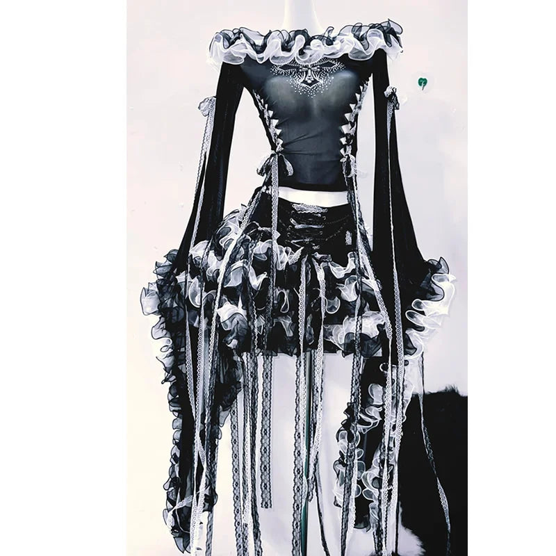 Women's Gothic Lace Cross Punk Top