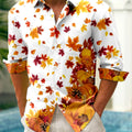 Men's Red Maple Leaf Long Sleeve Shirt