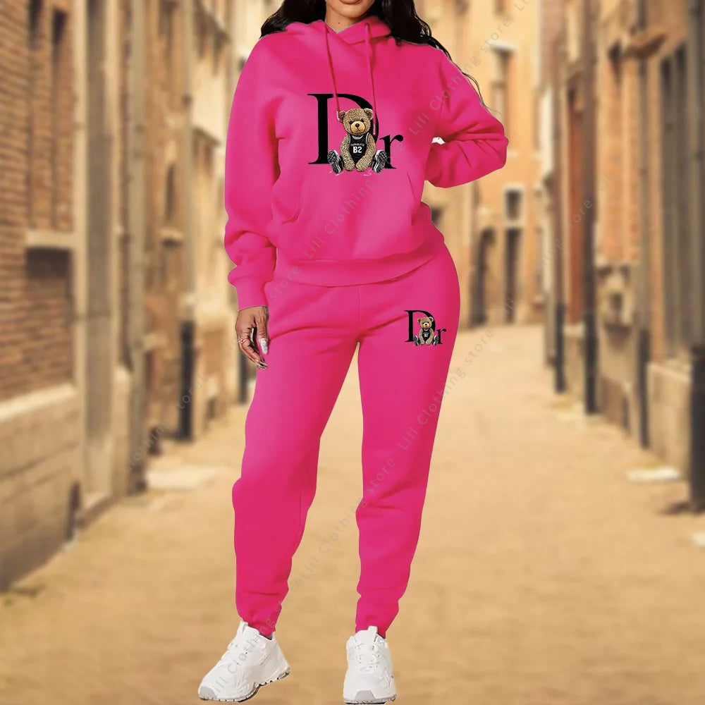 Women's TrackSuit Aesthetic Designer Clothes High quality Hoodies Sweatshirts Sweatpants 2 Piece Suit Sportwear Woman Pants Sets