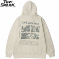 Hip Hop Hoodie Streetwear Sweatshirt 2025 Men Bear Letter Print Harajuku Hoodie Autumn Cotton Fleece Hooded Pullover Sweat Shirt