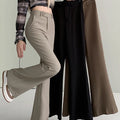 New Solid Black Women Pants High Waist Streetwear Fashion Flare Pants Women Casual Clothing Office Lady Long Straight Trousers