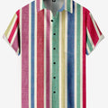 Men's Colorful Striped Short Sleeve Shirt