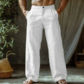 Men's Cotton and Linen Beach Pants Loose Straight Leg Pants Breathable Casual Pants Men's Cotton Pants, Men's Jogging Pants